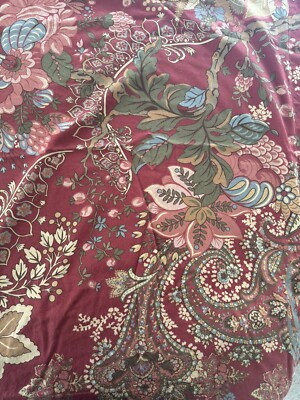Pottery Barn Clara Red King Duvet With 4 Standard Shams - Rare -image