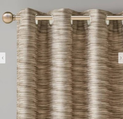Madison Park Cameron Yarn Dyed Texture Curtains Panel Grommet Top MOCHA-image