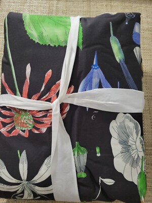 Pottery Barn Poppy Reversible Percale Duvet Cover Full/Queen Multicolor-image