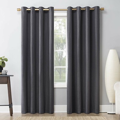 Sun Zero Crosshatch Thermal Extreme Grommet window Curtain Panel, 52