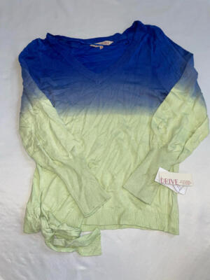 MSRP $69 MSRP $69 Willow Drive Dip-Dye Tie-Hem Top Blue Size Large-image