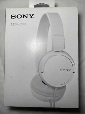 Sony MDR-ZX110 On the Ear Headphones - White New Unused Box Torn.-image