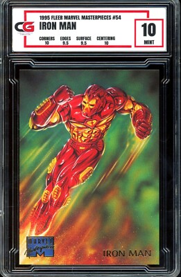 1995 Marvel Masterpieces #54 RARE SET FULL ART ~ Iron Man ~ GRADED CG 10-image