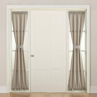 Sun Zero Barrow Energy Efficient Rod Pocket Door Sidelight Curtain Panel, 26