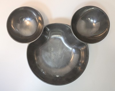 Vintage Disney Mickey Mouse Chips Dip Bowl Serving Dish Aluminum Large 14.5