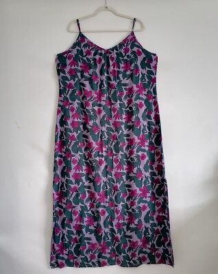 Dip Womens Lavender Purple Floral Print Peasant Spring A-Line Dress Size Large-image