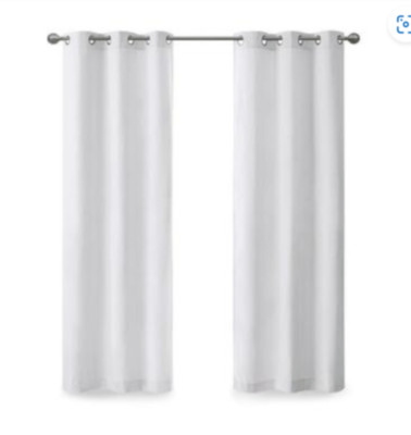 Madison Park White 40 in. W X 84 in. L Basketweave Set Of 2 Window Panels -image