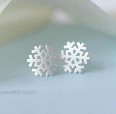White Snow Flake Silver SP Stud Earring-image