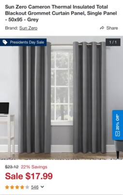 Sun Zero Cameron 50x95” Grey 2 Panel Pack New-image
