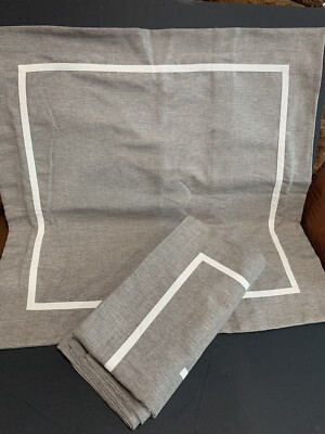 Plain Weave Twill Lt & Drk Gray, Gold  30 X 30 Sham Covers, Madison Park, Set 3-image