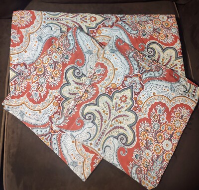 NWOT Pottery Barn Boho Paisley Percale Full/Queen Duvet Cover & 2 Shams -image