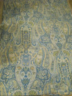 Pottery Barn Rosalie Queen  Paisley Duvet In Aqua Blue Yellow And Green-image