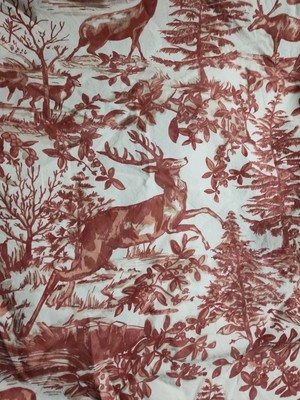 Pottery Barn Deer Winter Alpine Toile 100% Cotton Duvet Cover Full Queen-image