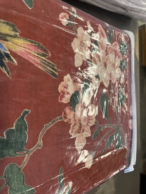 Pottery Barn Nola Songbird Duvet Cover king red multi New wo tag-image