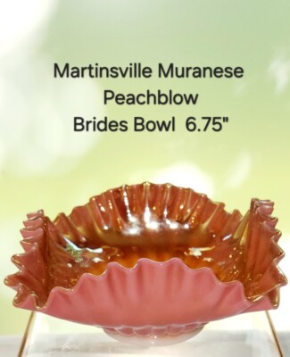 Martinsville Muranese Peachblow Brides Bowl 6.5