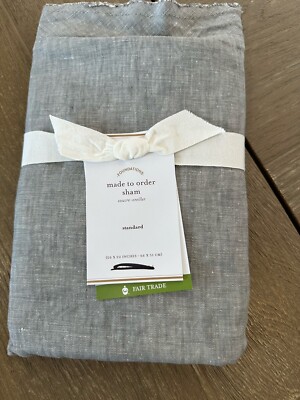 Pottery Barn BELGIAN FLAX LINEN Double flange SHAM Standard flagstone-image