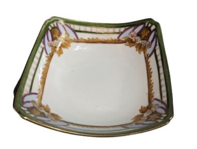 Vintage Studio Hand Painted China BoHo Square Bowl 6