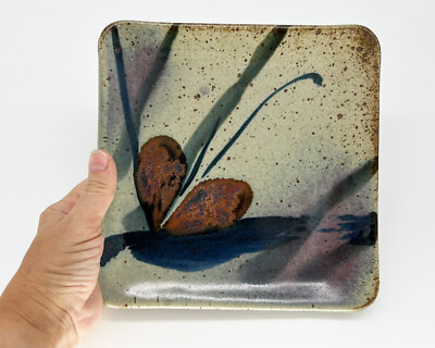 John Freimarck Studio Art Pottery Plate Dish Stoneware VA Artist Signed BOHO-image