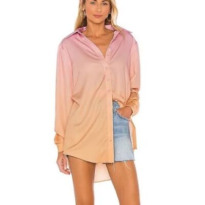 Priscilla Shirt Dress in Dip Dye by Lovers and Friends, Large NWOT -image