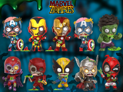 Hot Toys 11 Styles Marvel Zombie Wolverine Deadpool Iron Man Thor COSBABY-image