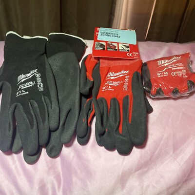 Milwaukee Cut Level 1 Dipped Gloves. 2 Size L 9