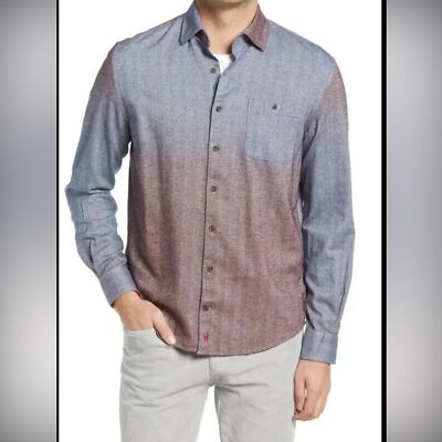 Johnnie-O Roscoe Hangin Out Button Up Shirt Dip Dye Cotton Size XL-image