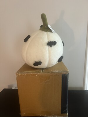 Pottery Barn Kids Spider Felt Pumpkin PILLOW-Fall-Halloween-NEW-HARD TO FIND-image