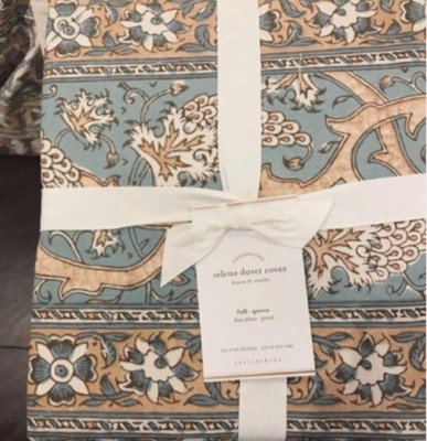 Pottery Barn Selena Duvet Cover Set Queen 2 Euro Shams Medallion Kalamkari 3pc🦩-image