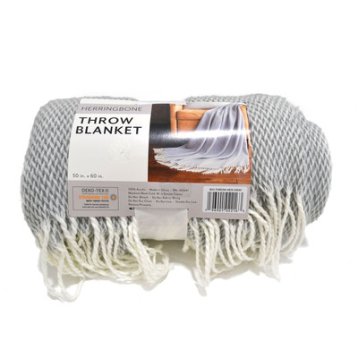 Ienjoy Home Throw Blanket Herringbone 50