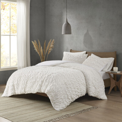 Madison Park Ruched Fur Down Alternative Comforter Set Full Queen King Size-image
