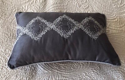 Madison Park Grey Rectangular Accent Pillow.-image