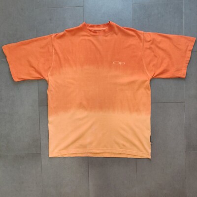 Vintage 90s Ocean Pacific OP Orange Dip Dye Oversized Shirt Mens Large Fits 2XL-image