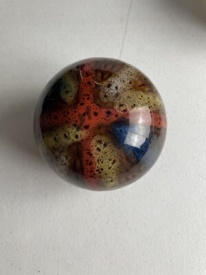Round Globe Sphere Shaped Studio Pottery Paperweight? Table Art?-image