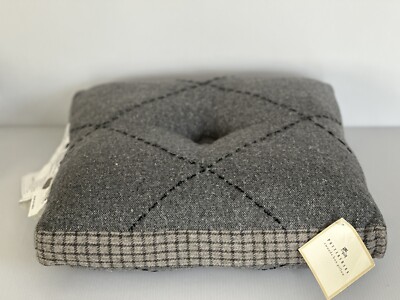 Pottery Barn ~ (NEW) Tweeds Box Pillow or Cushion Gray with Tweed Plaid 16
