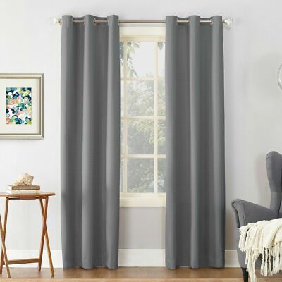 Sun Zero Blackout Grommet Top Single Curtain Lichtenberg One Panel 40 x 84 Gray-image
