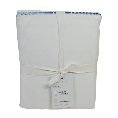 Pottery Barn Pearl Organic Percale Full/Queen Duvet Cover 