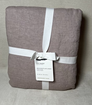 Pottery Barn Belgian Flax Linen Duvet Cover  Smoky Quartz · Full/Queen  -image