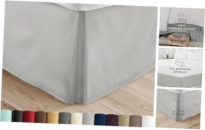  Bed Skirt - Ultra Soft Microfiber - Easy Fit with 14 Inch Tailored Drop - -image