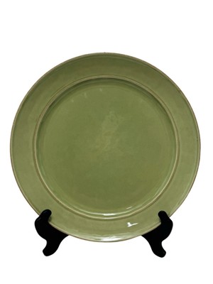 Pottery Barn Cambria Green Dinner Plates 11.75” Lot Set Of 4 Portugal-image