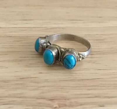 Turquoise Threestone Ring-image