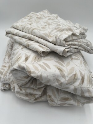 Madison Park Essentials 100% Cotton Queen 4 Pc Sheet Set Tan Leaves-image