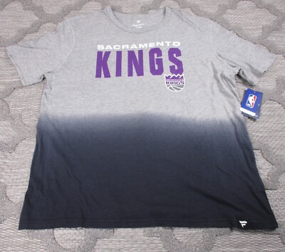 Sacramento Kings Shirt Mens XL Grey Fanatics Ombre Dip Dye Board Crasher NWT-image