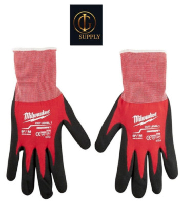 Milwaukee 48-22-8904 XXLARGE Cut Resistant Level 1 Nitrile Dipped Gloves 1 PAIR-image