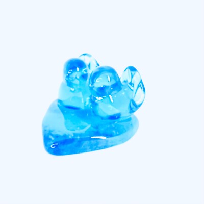 Double Bluebirds of Happiness on Heart Base by Leo Ward 1996 Terra Studios Glass-image