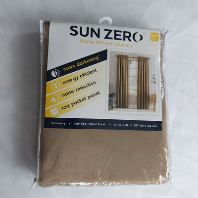 Sun Zero Room Darkening One Rod Pocket Panel 54 x 84 in Taupe-image