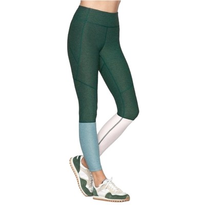 Outdoor Voices Dipped 7/8 Green Colorblock High Rise Athletic Legging Size Large-image