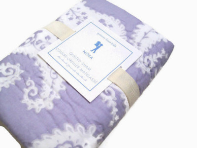 Pottery Barn Kids Pale Purple Nora Paisley Quilted Standard Pillow Sham-image