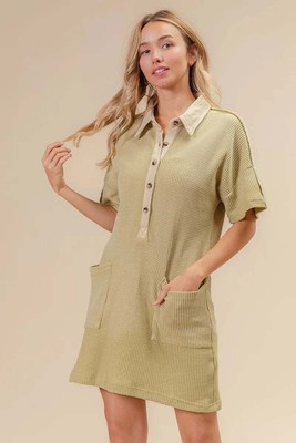 BiBi Dip Dye Mineral Washed Knit Dress-image