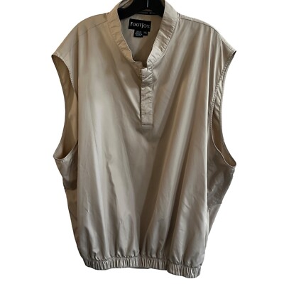 FootJoy Vest Mens XXL 2XL Golf Vest Beige Dip Dye Fade Sleeveless 1/4 Button Up-image