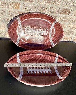 Football Party Chip Tray Platters Plates For Dip & Chips SET OF 2 Large Durable-image